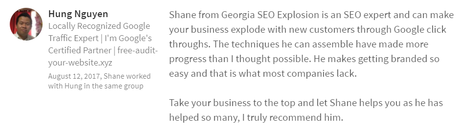 Georgia SEO Explosion LinkedIn Review 5